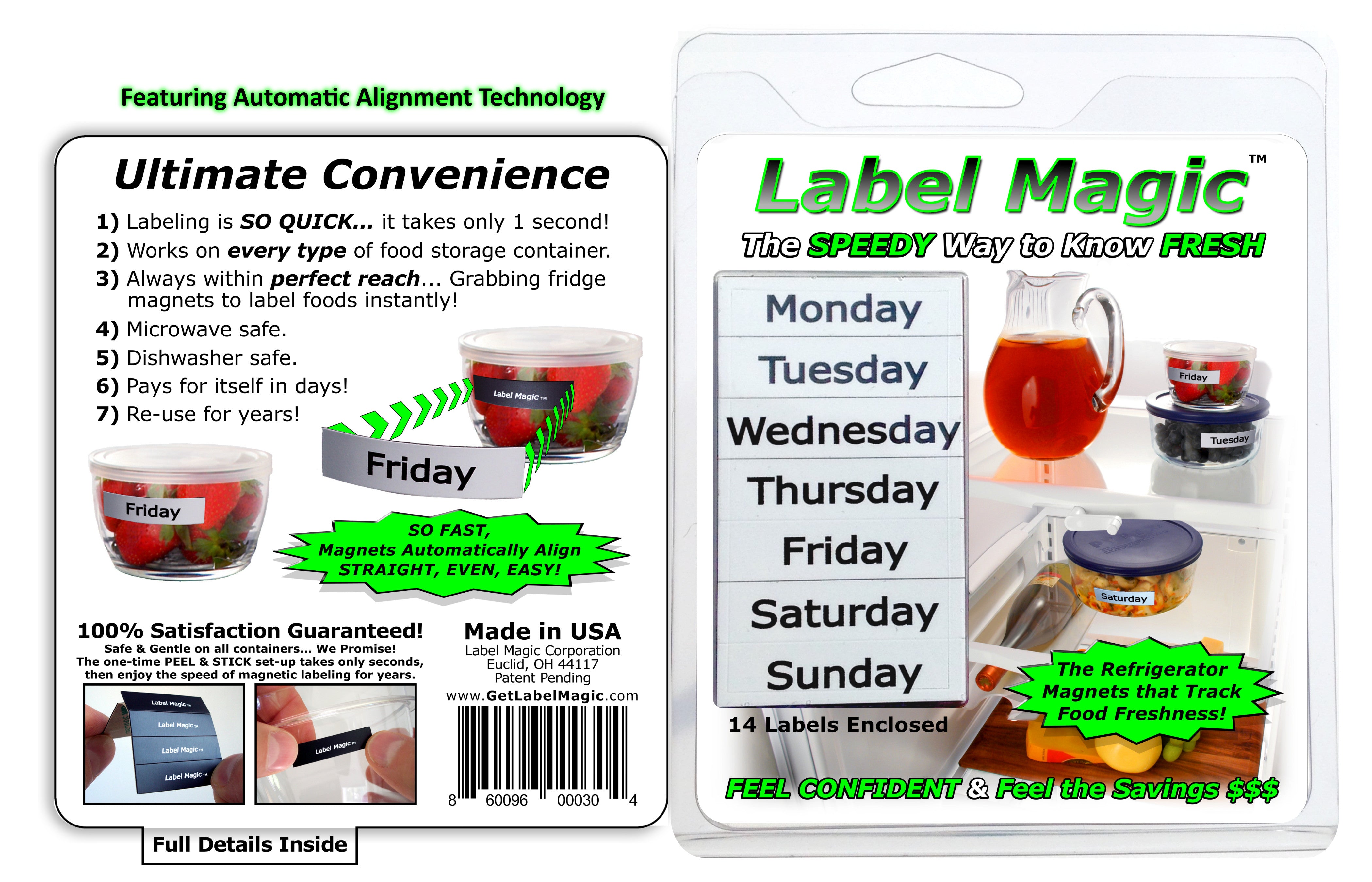 LABEL MAGIC - Refrigerator Magnets that track Food Freshness