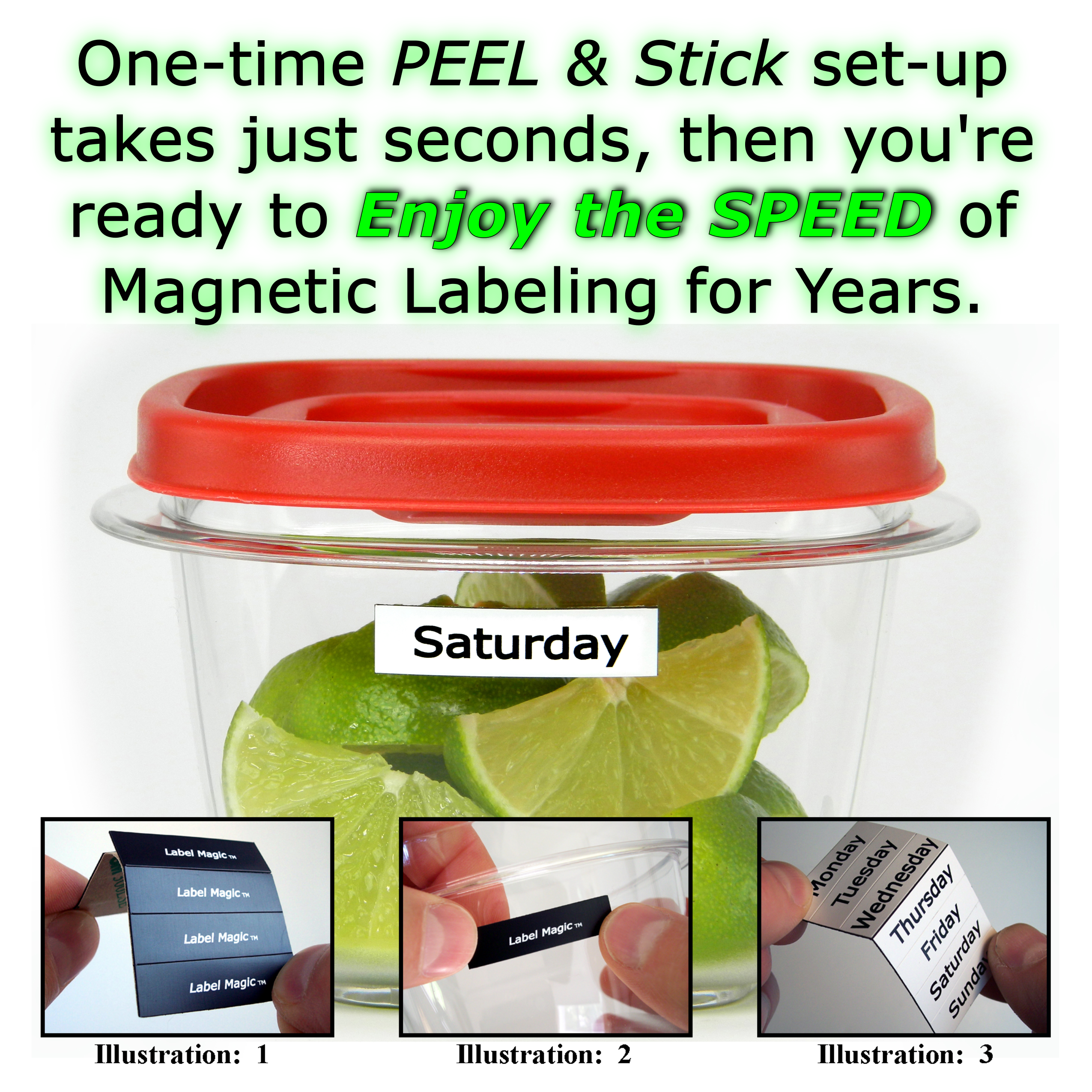 LABEL MAGIC - Refrigerator Magnets that track Food Freshness